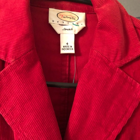 Red Talbots Size  4 cuderoy  Blazer - Picture 3 of 3